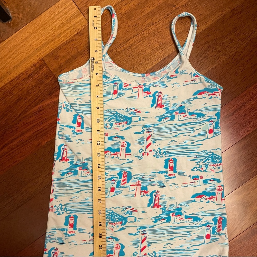 Lilly Pulitzer White, Blue and Pink lighthouse Tank Top - Picture 5 of 8